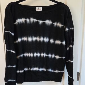Sundry Monochrome Tie-Dye Pullover